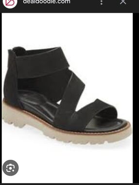 Bionica Black Suede Strappy Wedge Sandals